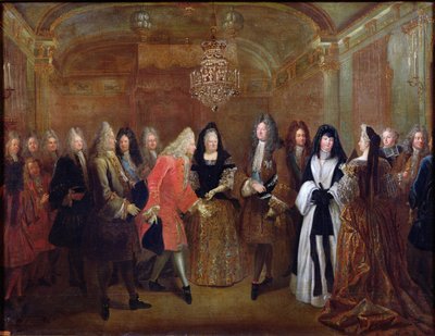 Louis XIV welcomes the Elector of Saxony, Frederick Augustus II to Fontainebleau, 27th September 1714, 1715 by Louis de Silvestre
